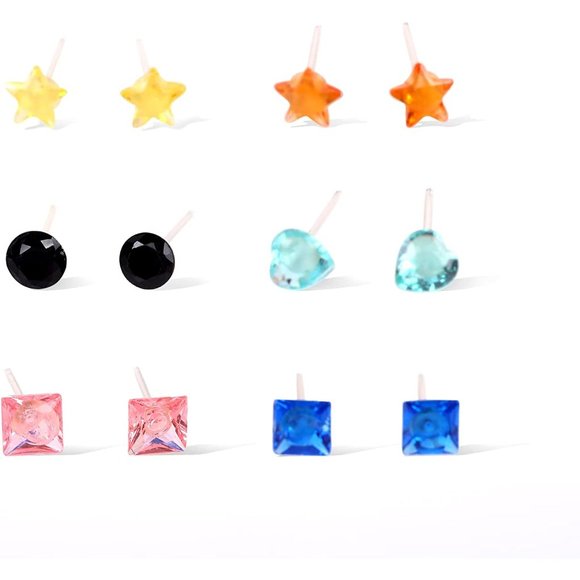 New 36 Pairs Stud Earrings with Heart Shape Gift Box, Hypoallergenic Ear… main image 4